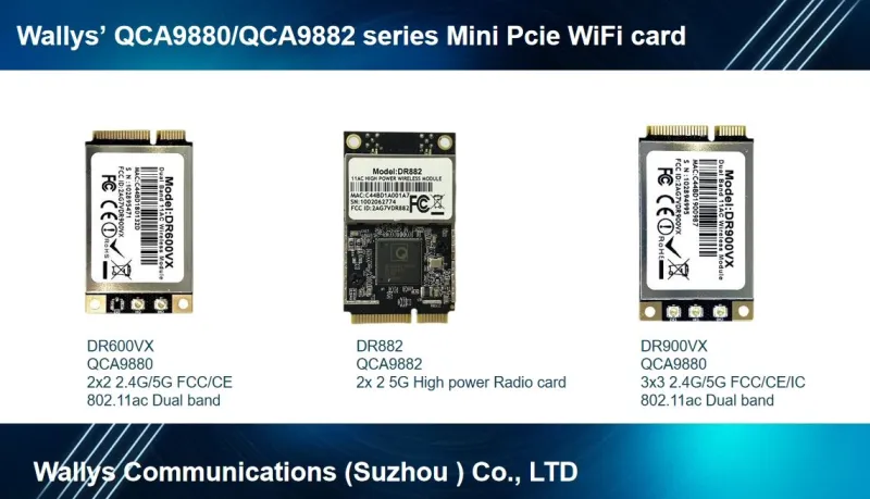 QCA9882, QCA9880, and MT7915 WiFi cards