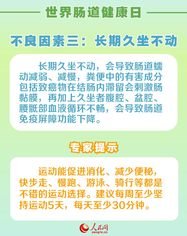 世界肠道健康日：呵护肠道健康 请避开这6个不良因素