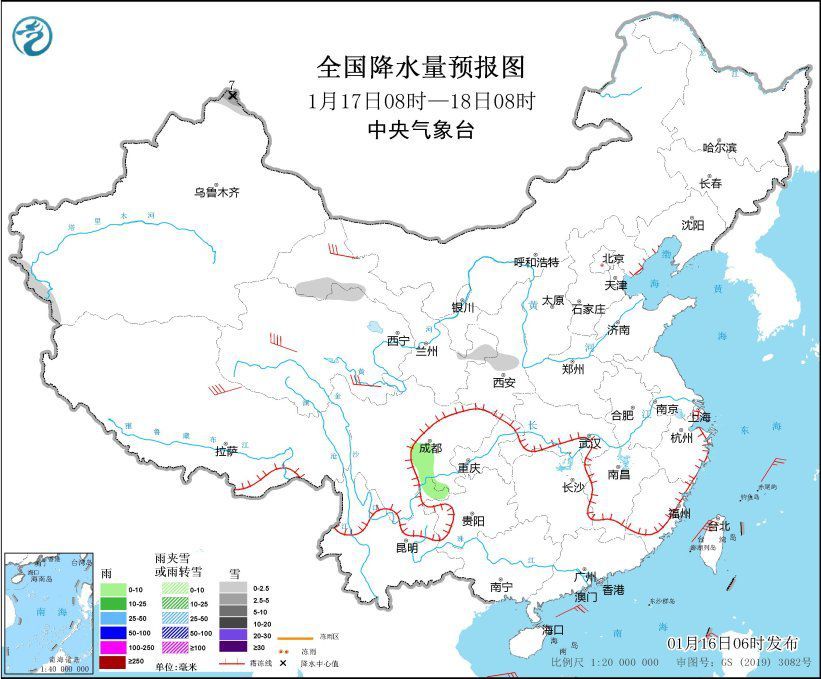 东部南部海域有大风 全国大部地区降水稀少